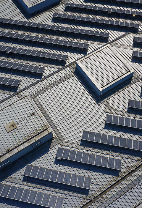 Painéis solares nos comércios